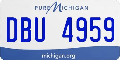 MI license plate DBU4959