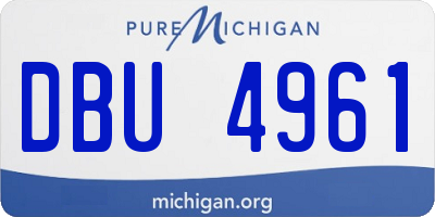 MI license plate DBU4961