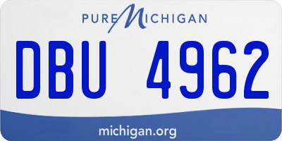 MI license plate DBU4962