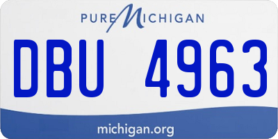 MI license plate DBU4963