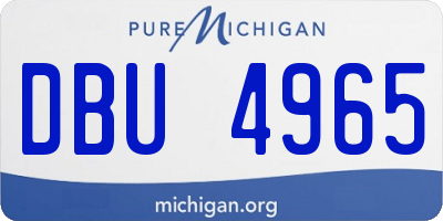 MI license plate DBU4965