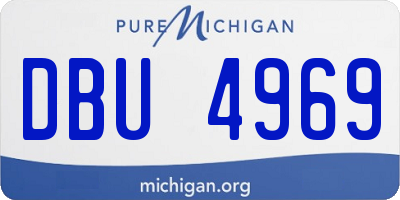MI license plate DBU4969