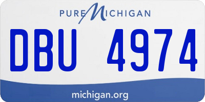 MI license plate DBU4974