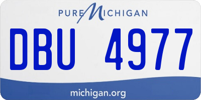 MI license plate DBU4977