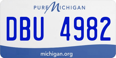 MI license plate DBU4982