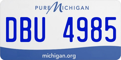 MI license plate DBU4985