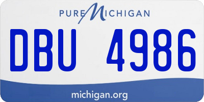 MI license plate DBU4986