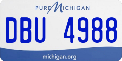 MI license plate DBU4988