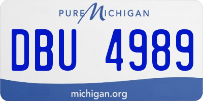 MI license plate DBU4989