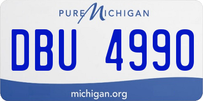 MI license plate DBU4990