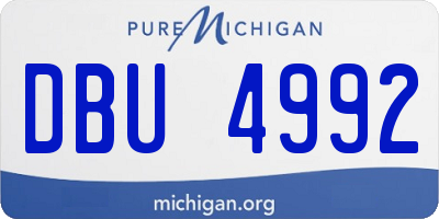 MI license plate DBU4992
