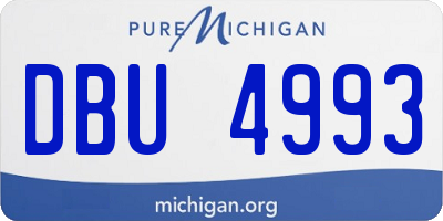 MI license plate DBU4993