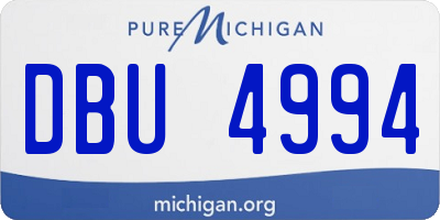 MI license plate DBU4994