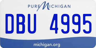 MI license plate DBU4995