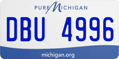 MI license plate DBU4996