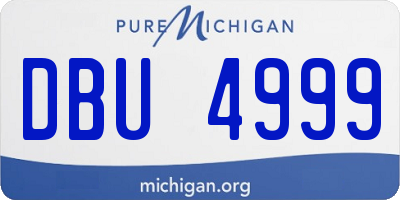MI license plate DBU4999