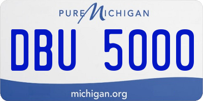 MI license plate DBU5000