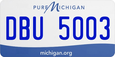 MI license plate DBU5003