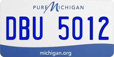MI license plate DBU5012
