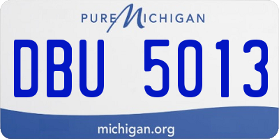 MI license plate DBU5013