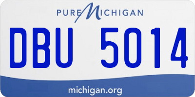 MI license plate DBU5014