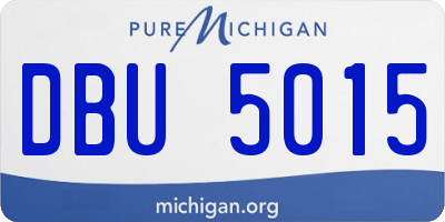 MI license plate DBU5015