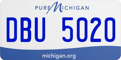 MI license plate DBU5020