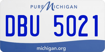 MI license plate DBU5021