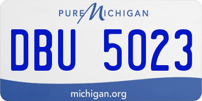 MI license plate DBU5023