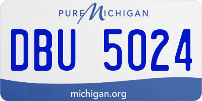 MI license plate DBU5024