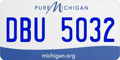 MI license plate DBU5032