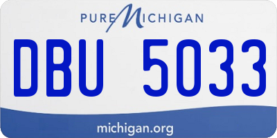 MI license plate DBU5033