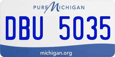 MI license plate DBU5035