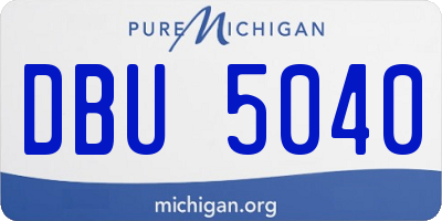 MI license plate DBU5040