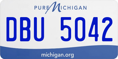 MI license plate DBU5042