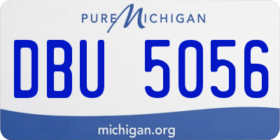 MI license plate DBU5056