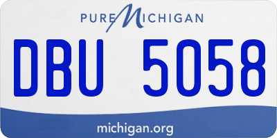 MI license plate DBU5058