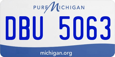 MI license plate DBU5063
