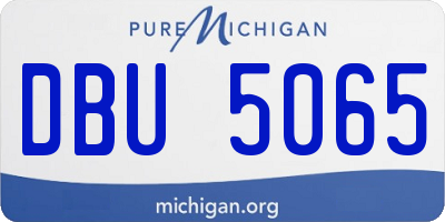 MI license plate DBU5065