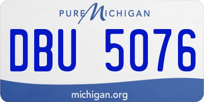 MI license plate DBU5076