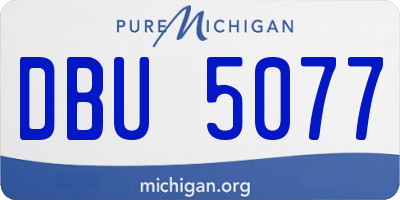 MI license plate DBU5077
