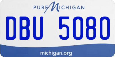 MI license plate DBU5080