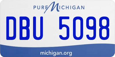 MI license plate DBU5098