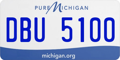 MI license plate DBU5100