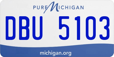 MI license plate DBU5103