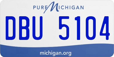 MI license plate DBU5104