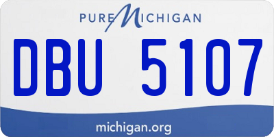 MI license plate DBU5107