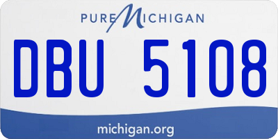 MI license plate DBU5108
