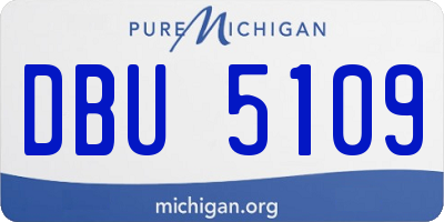 MI license plate DBU5109