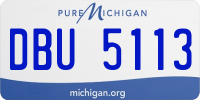 MI license plate DBU5113